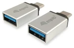 Equip strieborná / Redukcia USB-C na USB-A 3.0 / Hliník / 5 Gbit/s / 2 ks (133473)