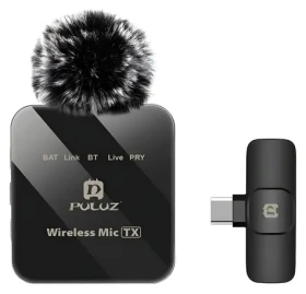 Puluz PU648B čierna / Klopový mikrofón / sada 2 ks / bezdrôtový / USB-C / 2.4 GHz (PU648B)