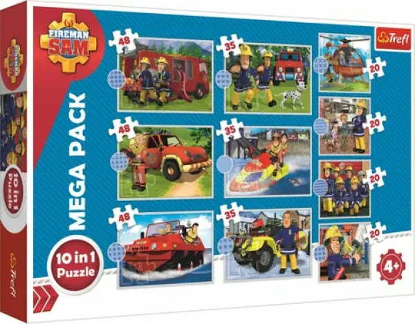 Trefl - Puzzle - Požiarnik Sam 10v1