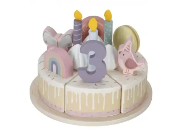 Little Dutch Narodeninovú tortu 26 dielov drevený Pink