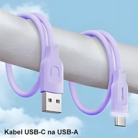 USAMS SJ568 Lithe Series fialová / Nabíjací a dátový kábel / USB-C - USB-C / 66W 6A / 1,2m (SJ568USB03)