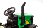 Mamido Mamido Detský elektrický traktor s vlečkou 12V 7Ah EVA kolesá ECO koža zelený