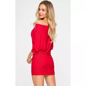 Mini šaty bez ramienok M723 červené - MOE XXL červená
