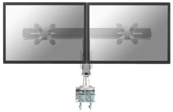 Neomounts FPMA-D940D strieborná / stolný držiak na dva monitory / 10-24" / otočný / VESA 75x75 - 100x100 / nosnosť 14 kg (FPMA-D940D)