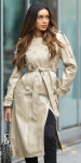 Sexy Musthave leather look coat / Trenchcoat BEIGE S