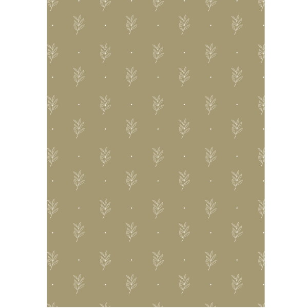 IB LAURSEN Baliaci papier Green Leaf Pattern – 5 m