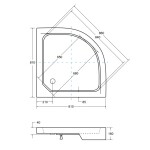 BESCO - ALEX STONE EFFECT štvrťkruhová sprchová vanička - Rozmer A - 81 cm, Rozmer B - 81 cm, Rozmer C - 16 cm OLBVANACALE80S