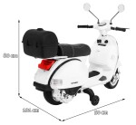 Mamido Detský elektrický skúter Vespa biely