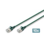 Digitus DK-1632-A-030S-G-10 RJ45 sieťové káble, prepojovacie káble CAT 6A 3 m zelená 1 ks; DK-1632-A-030S-G-10