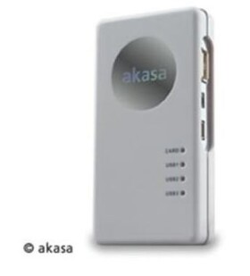AKASA AK-HC-01WHEU / externá čítačka kariet Allv1 / USB hub / USB2.0 / biela (AK-HC-01WH)