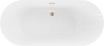MEXEN/S - Roxy voľne stojaca vaňa 180 x 85, biela/čierna, sifón a prepad meď kartáčovaná 51201808575-65