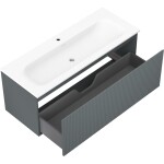 MEXEN/S - Rivel kúpeľňová skrinka 120 cm s umývadlom Vela, 1 šuplík, reliéf, grafit mat/biela mat - 91A20-12047-1-BF66-W23M0 91A20-12047-1-BF66-W23M01