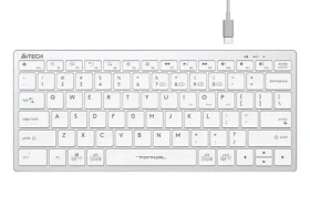 A4Tech FBX51C biela / Bezdrôtová nízkoprofilová klávesnica / CZ layout / Bluetooth / 2.4GHz USB-A Nano prijímač (FBX51C-WH)