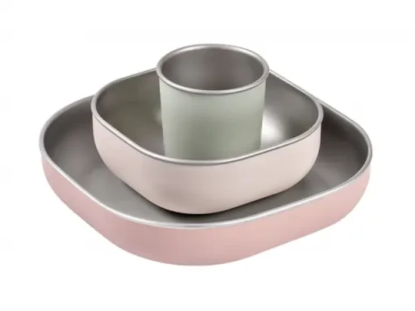 Beaba Jedálenská sada nerez 3-dielna Cotton Candy (913637BB)