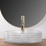 REA - Umývadlo na dosku Cristal Transparent 39 Gold brush Ring REA-U8881