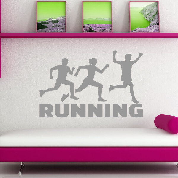 Veselá Stena Samolepka Running Farba: šedá, Veľkosť: 60 x 48 cm