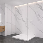 CERANO - Sprchová zástena Walk-in Onyx Duo Ľ/P - 8 mm - hranatá vzpera - biela matná, transparentné sklo - 100x200 CER-8050BD1806