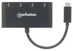 Manhattan USB-C Hub čierny / USB hub / 4X USB-A / USB 3.2 Gen 1 / 5 Gbit / s / Bus Power (162746)