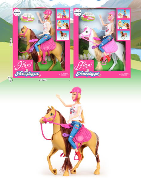 Mamido Mamido Bábika s koňom a ružovými doplnkami, blondína MT1180