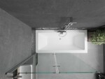 MEXEN/S - Cube obdĺžniková vaňa 180 x 80 cm s panelom + vaňová zástena 120, transparent, chróm 550518080X9212020100