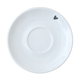 Bella Rose Porcelánová podšálka Čierne srdce 15 cm