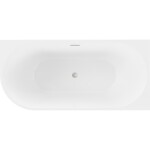 MEXEN/S - Mia voľne stojaca rohová vaňa pravá 140 x 75, biela/čierna, sifón a prepad nikel kartáčovaný 52691407575P-97