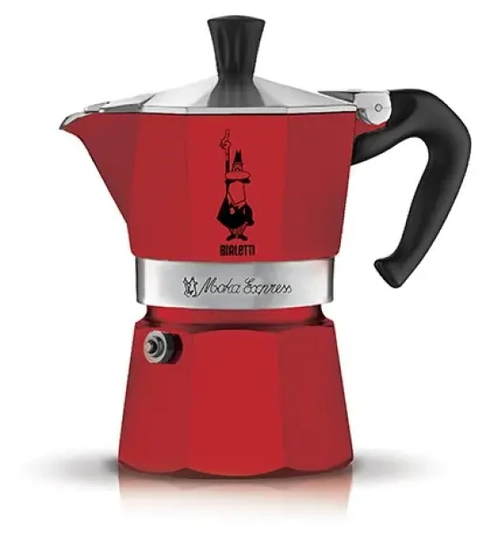 Bialetti Moka Express kanvička na 3 šálky červená 150 ml / dopredaj (0004942)