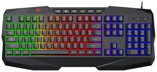 Havit KB878L RGB čierna / herná klávesnica / USB / US (KB878L)