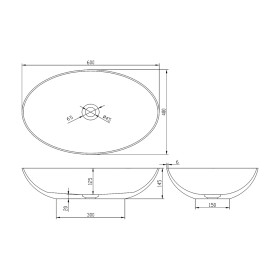 POLYSAN - BANERA OVAL umývadlo na dosku, liaty mramor, 60x40cm, biela 14397