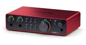 Focusrite Scarlett 2i2 4th Gen čierno-červená / Externá zvuková karta / USB-C / 2x XLR / Phantomové napájanie (SCARLETT 2I2 USB-C 4TH GEN)