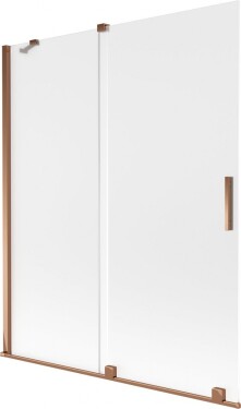 MEXEN/S - Velar dvojkrídlová posuvná vaňová zástena 140 x 150, dekor, ružové zlato 896-140-000-31-60