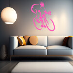 Veselá Stena Samolepka Cyklista Farba: černá, Veľkosť: 40 x 48 cm