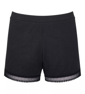 Dámske krátke pyžamové šortky GO Ribbed Short - BLACK - black 0004 - SLOGGI BLACK S