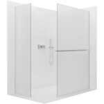 CERANO - Sprchová zástena Walk-in Crystal TL/P - 8 mm - bezvzperový systém + polička/držiak na uteráky - chróm, mliečne sklo - 160x160x200 CER-8050BD6408
