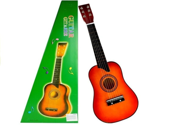 Mamido Drevená gitara s trsátkom červená