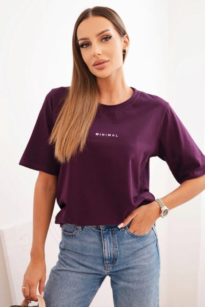 Dámska bavlnená blúzka s potlačou Minimal plum UNI