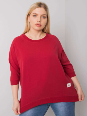 Bavlnená plus size mikina FPrice one size bordó