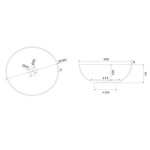 SAPHO - FORMIGO betónové umývadlo na dosku, priemer 39cm, piesková mat FG314