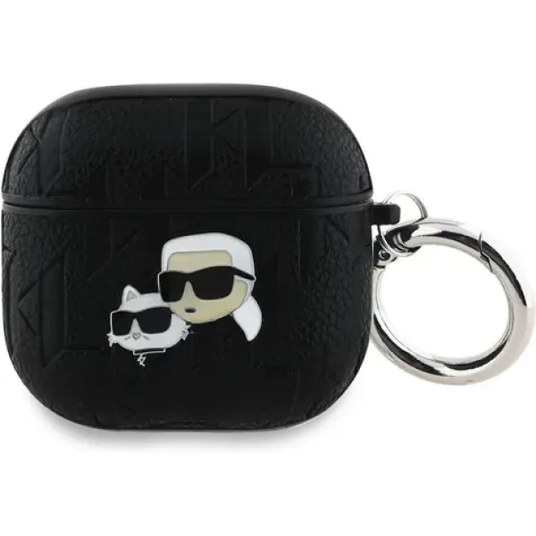 Karl Lagerfeld PU Embossed Karl and Choupette Heads Puzdro pre AirPods 4 Black (57983124126)