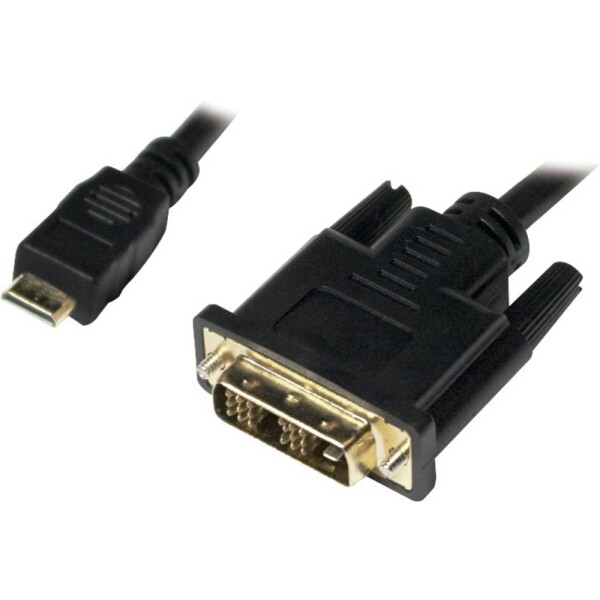 LogiLink HDMI / DVI káblový adaptér Zástrčka HDMI Mini-C, DVI-D 18 + 1 pól Zástrčka 2.00 m čierna CHM004 HDMI kábel; CHM004