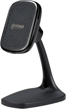 Pitaka MagEZ Mount Qi čierna / magnetický držiak na smartphone s bezdrôtovou nabíjačkou / otočný 360 ° (DT1001B)