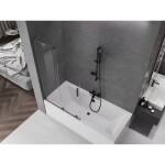 MEXEN/S - Velar L dvojkrídlová posuvná vaňová zástena 100 x 150, transparent, grafit kartáčovaná 896-100-003-01-66