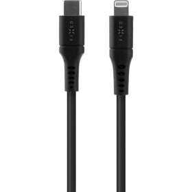 FIXED Liquid silicone Nabíjací a dátový kábel s konektormi USB-C/Lightning a podporou PD 1.2m čierna / MFI (FIXDLS-CL12-BK)