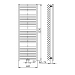 AQUALINE - TONDI vykurovacie teleso 600x1330 stredové pripojenie, čierna mat DT486T