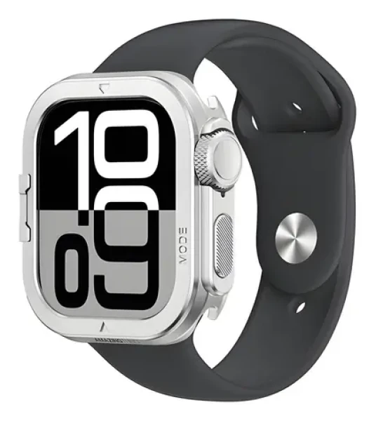 AmazingThing Titan Pre strieborná / Ochranný kovový kryt / Apple Watch 11 46 mm / hliníkový