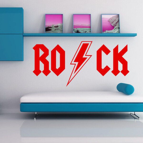 Veselá Stena Samolepka Rock Farba: červená, Veľkosť: 80 x 40 cm