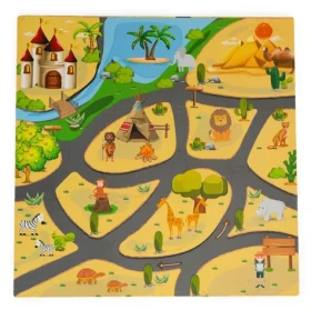 ECOTOYS Penové puzzle Safari s okrajmi / od 3 rokov (ECOEVA009)