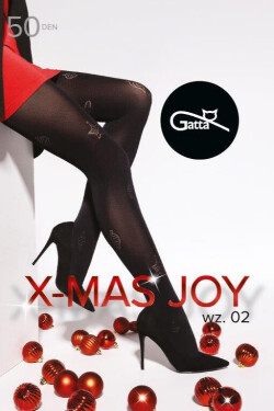 Pančuchy Gatta X-Mas Joy wz.02 50 den 5-XL nero 5-XL
