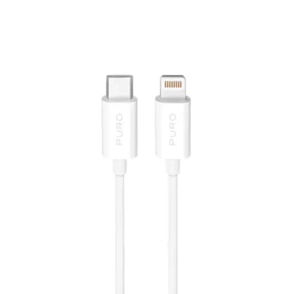 Puro TPE Kábel USB-C (M) - Lightning (M) biela / Dátový kábel / 2 m / 20 W