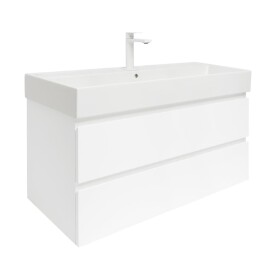 Kúpeľňová skrinka s umývadlom SAT B-Way 99x50x45 cm biela lesk BWAY2100WU2BBI BWAY2100WU2BBI